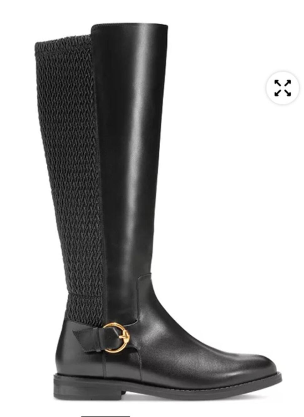 Cole Haan women's Clover Stretch Side Buckle riding boots 9B leather tall black